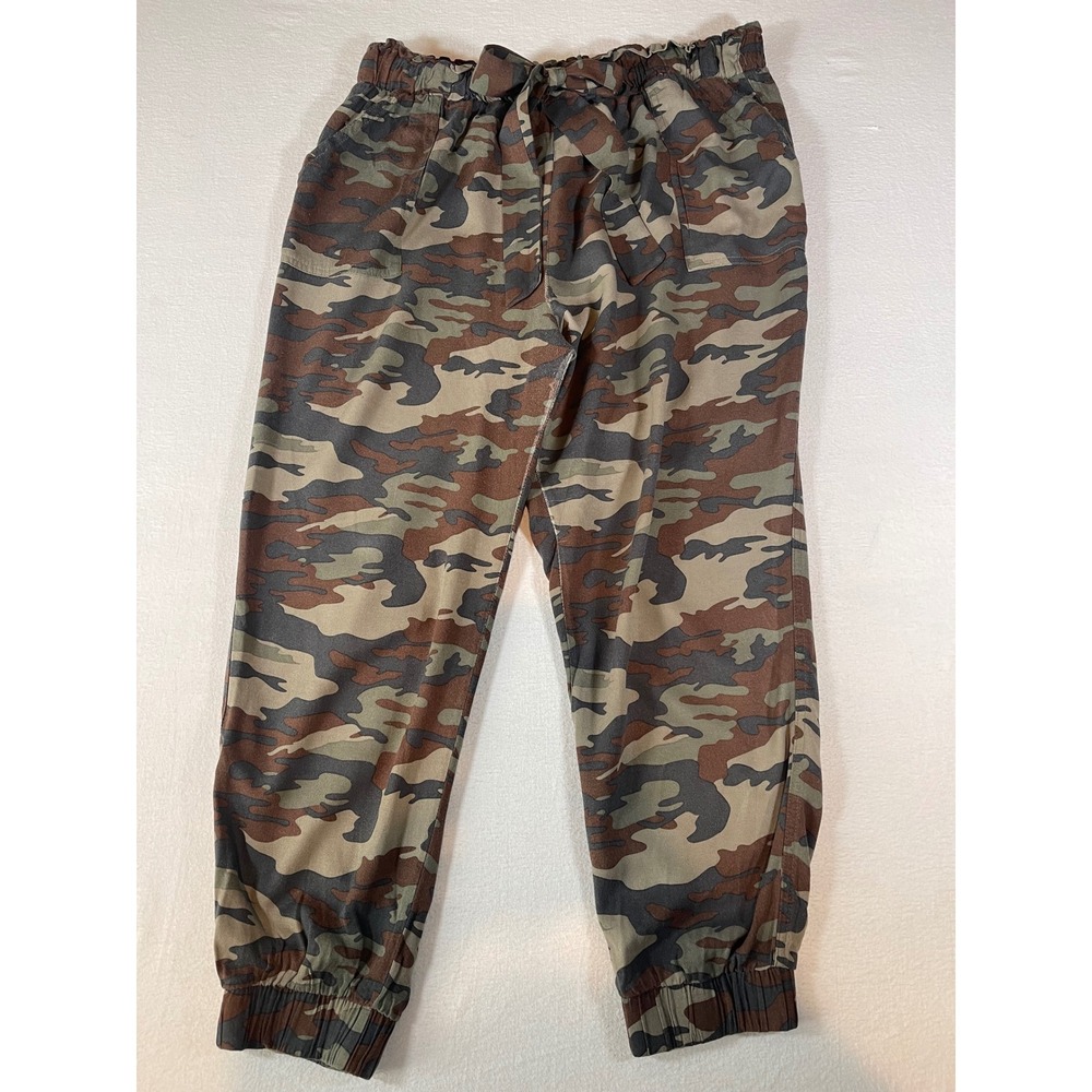 Rue21 Womens Camo Jogger Pants XL Green Brown Rayon Elastic Waist Camouflage